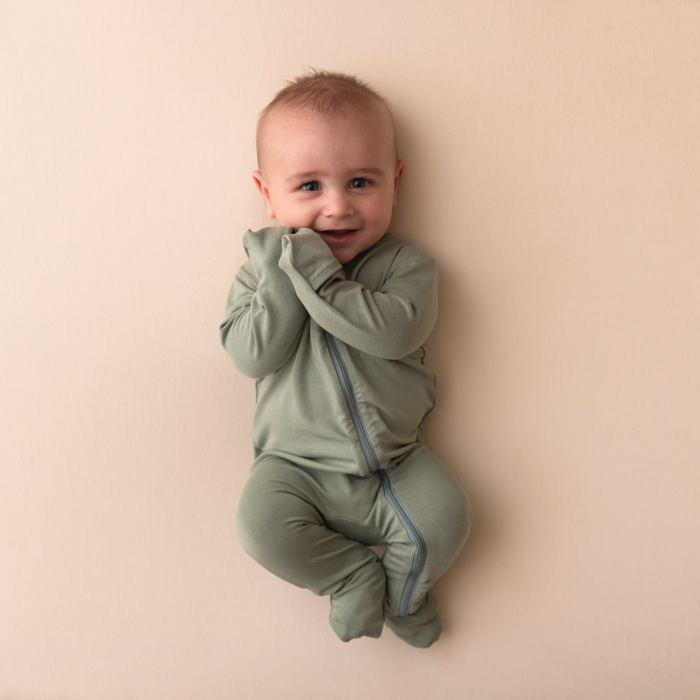 Baby Bamboo Romper in Sage Green