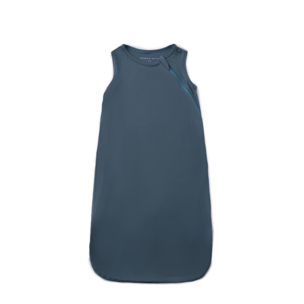 Blue sleeveless dress on a white background