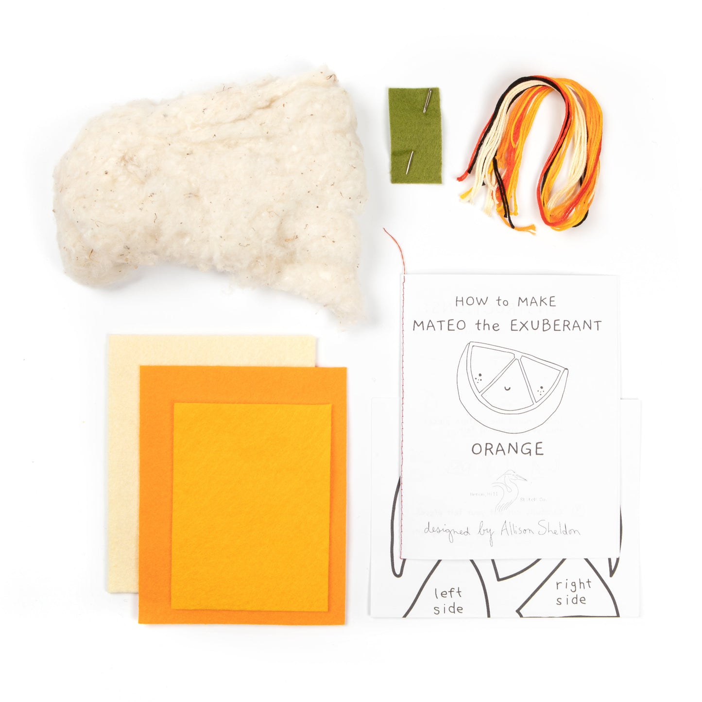 Crafting materials and instructions for creating a product named 'Exuberant Orange' on a white background.