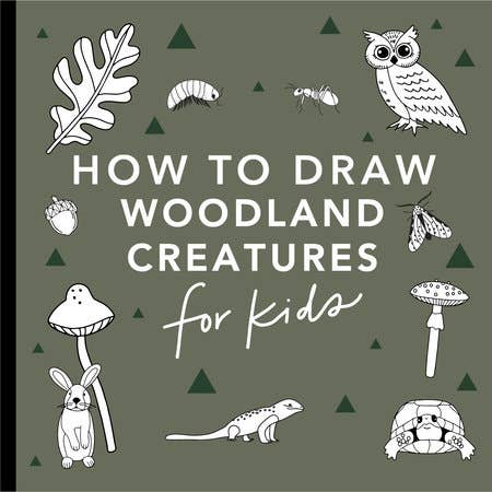 Illustrations of woodland creatures with text on a green background