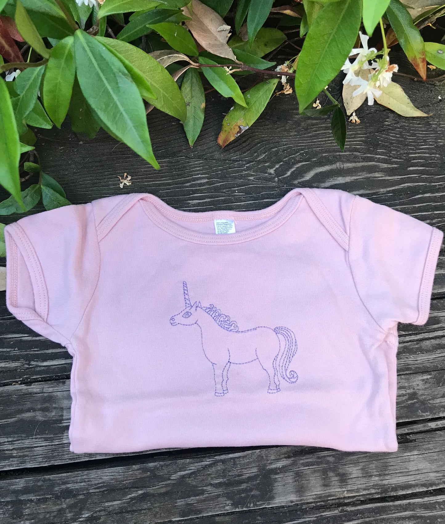 Purple/pink unicorn baby tee