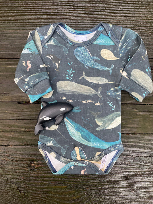Night Whale Song Long Sleeve Onesie