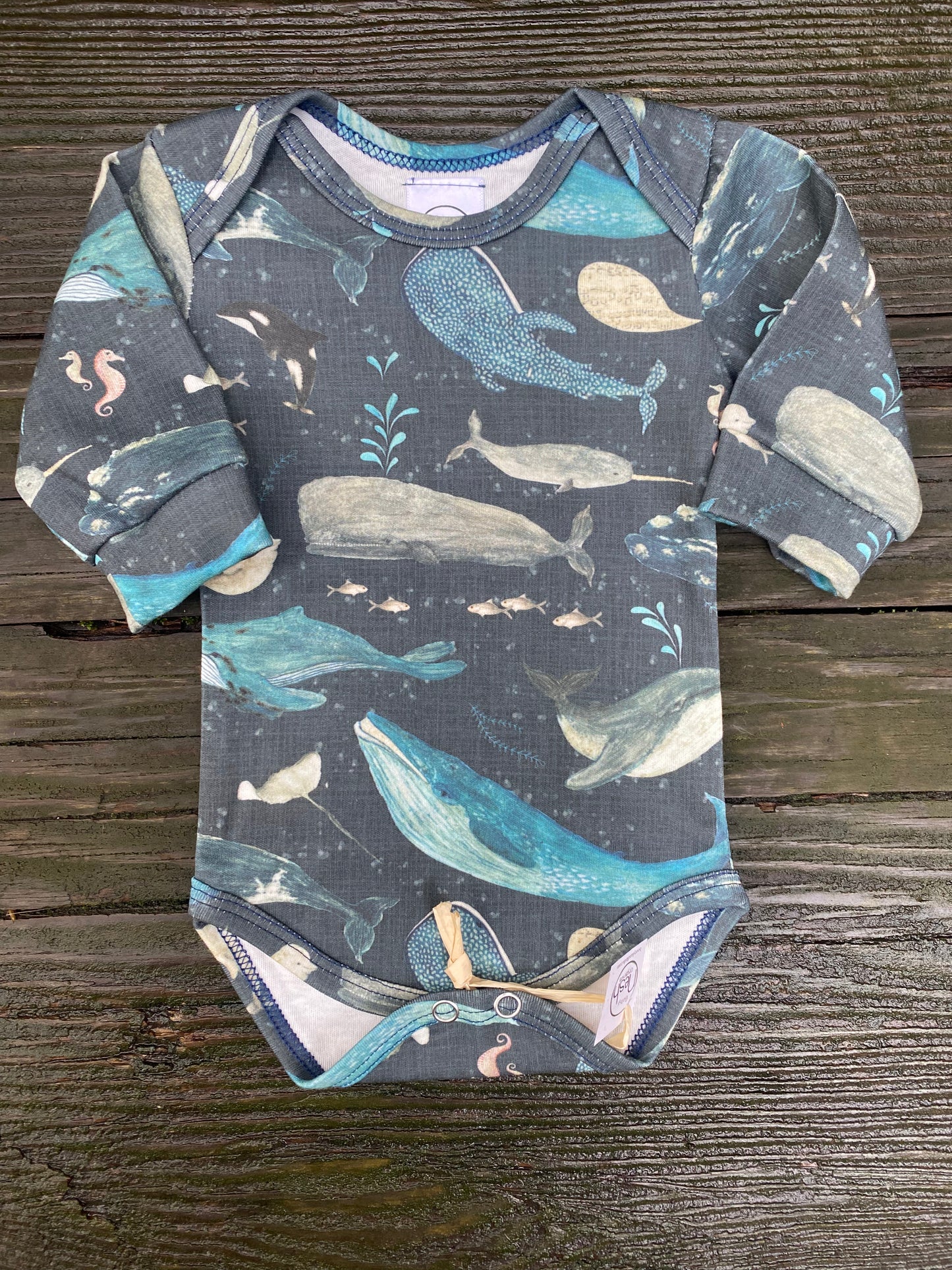 Night Whale Song Long Sleeve Onesie
