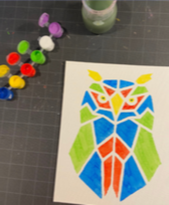 Geometric Animal Painting Kit Owl
