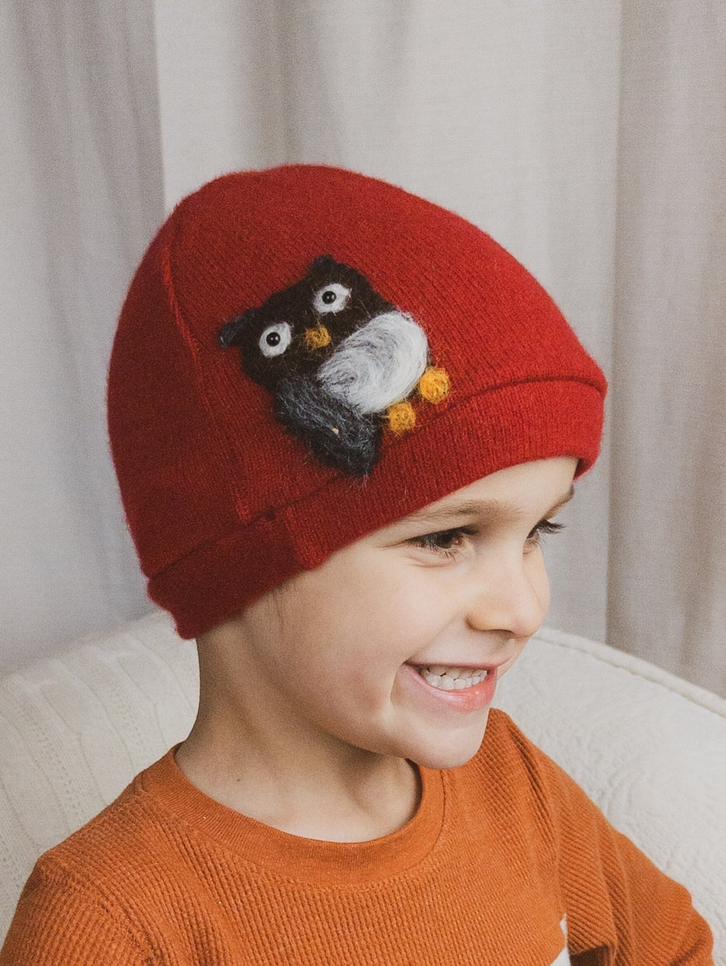 Owl Cashmere Kids Hat