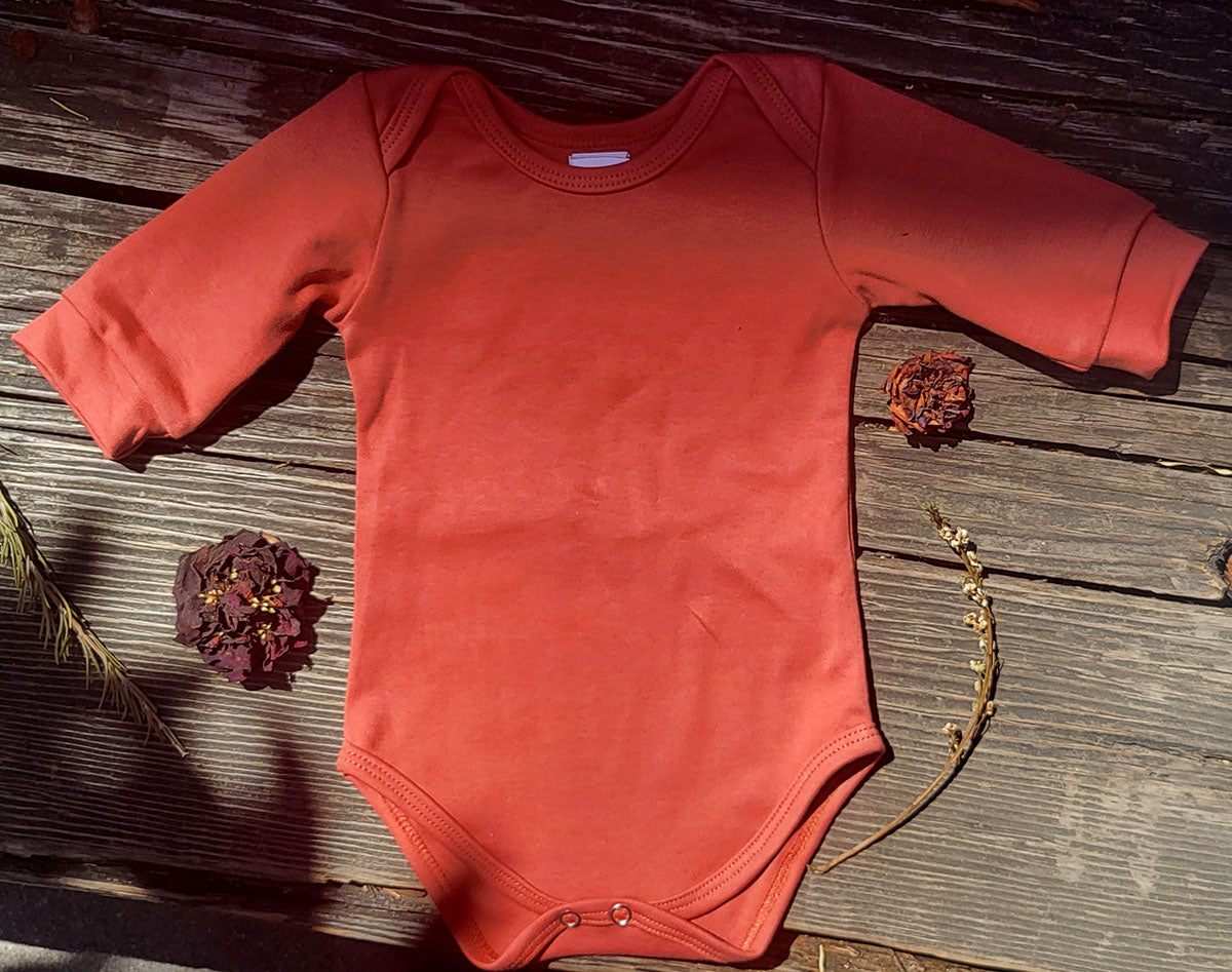 Terracotta Long Sleeve Onesie by Baby Nesh