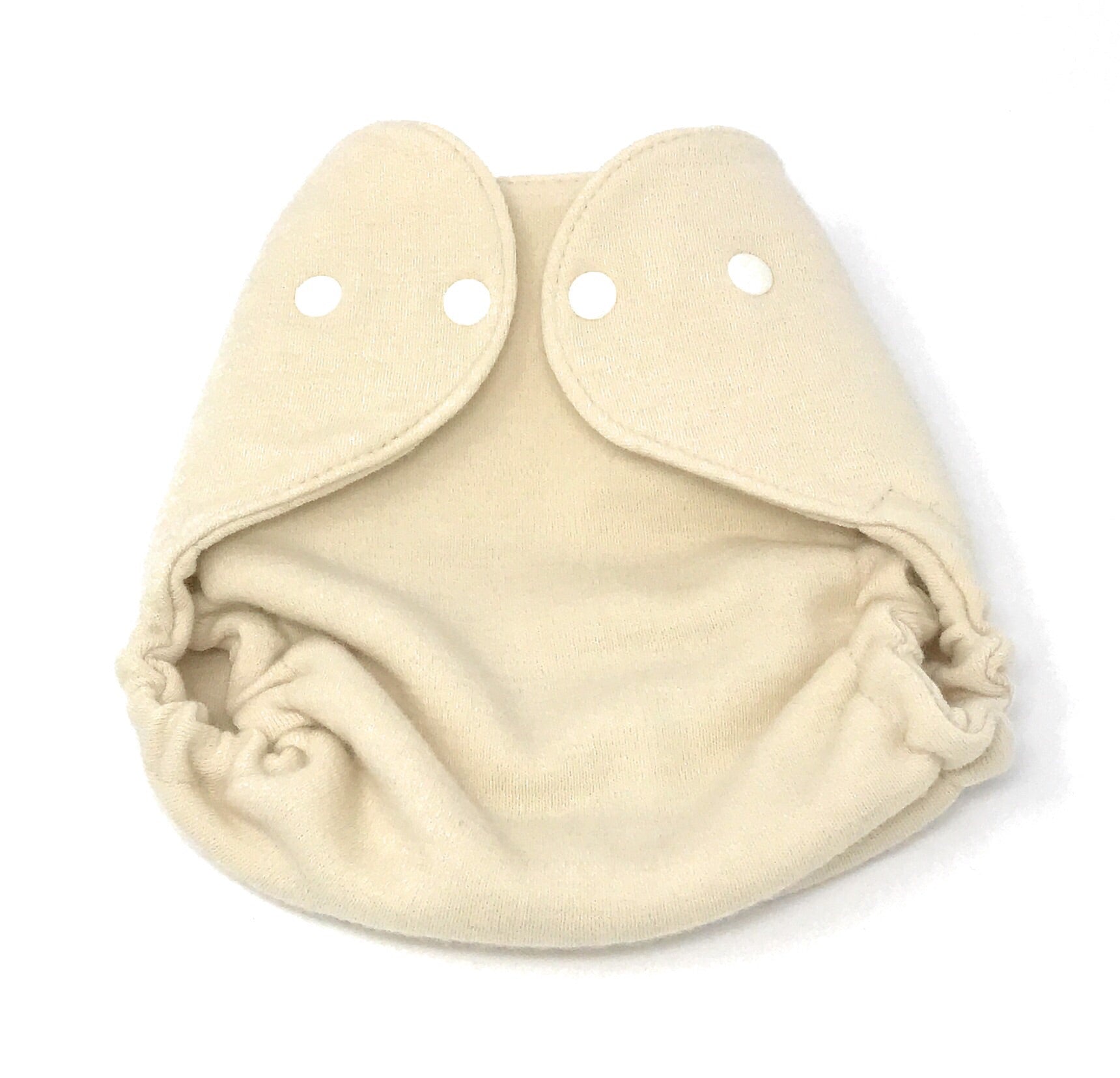 Beige cloth diaper on a white background