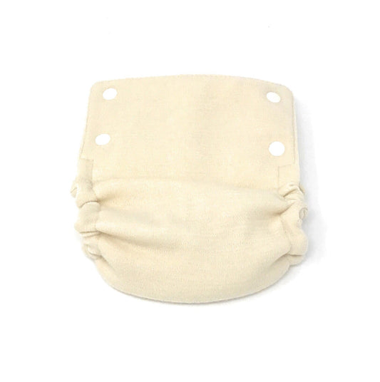 Beige cloth diaper on a white background