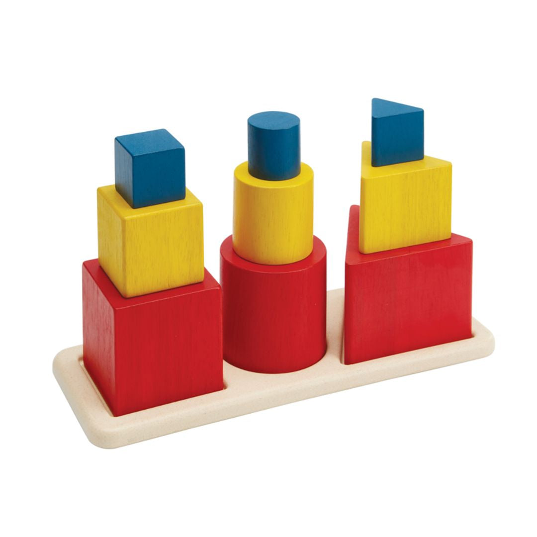 Colorful wooden block set on a white background