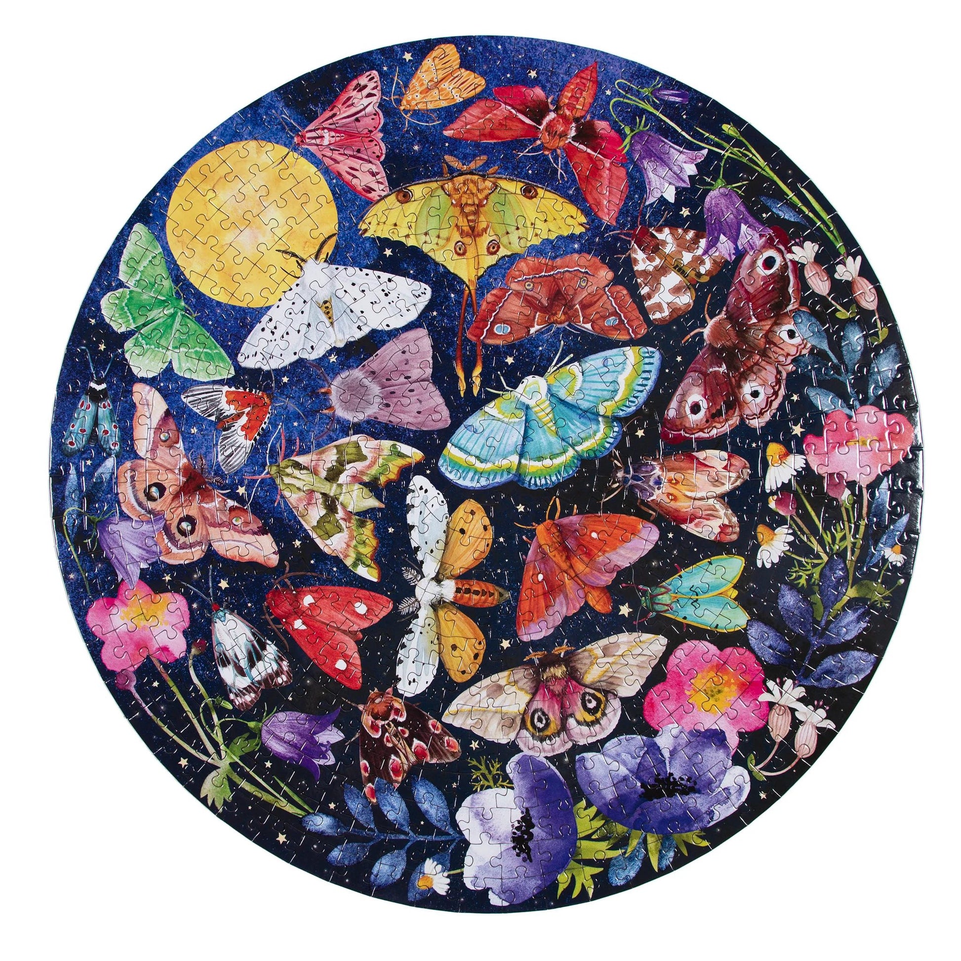 Moths 500-piece Round Puzzle completed