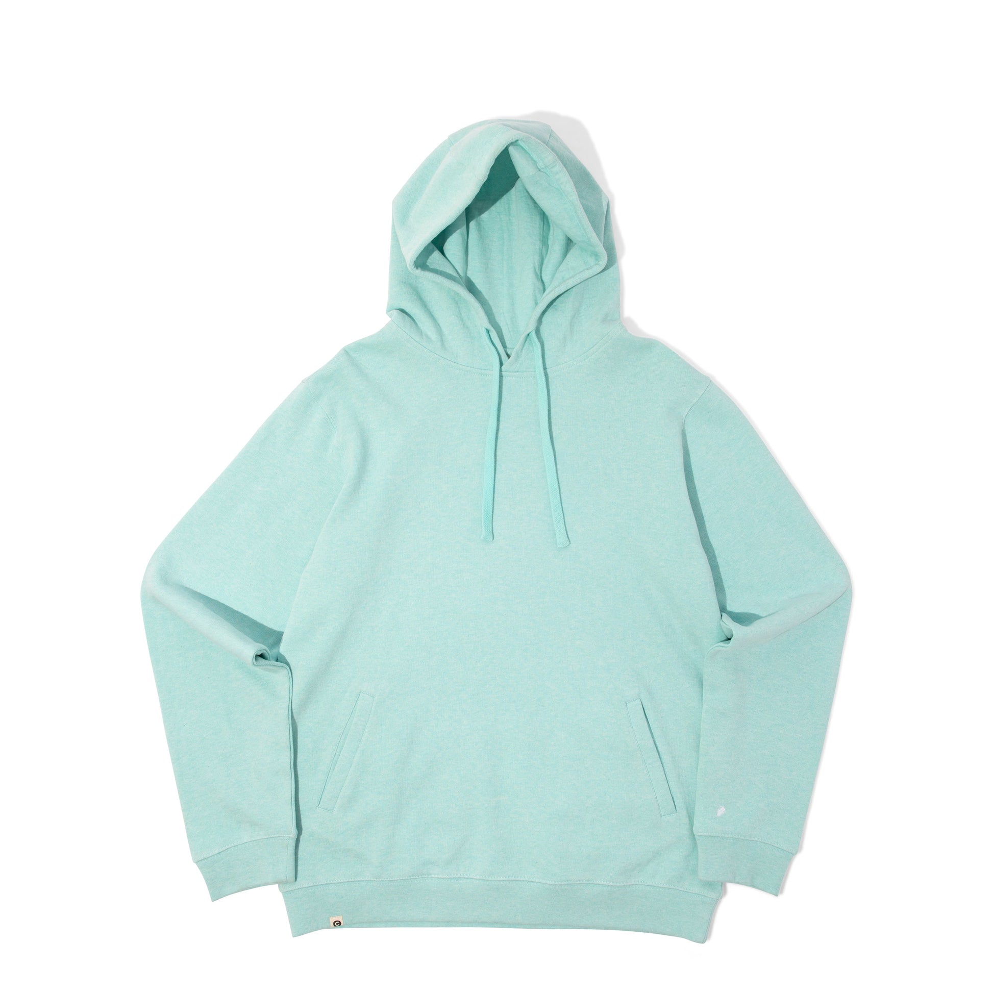 Light blue hoodie on a white background