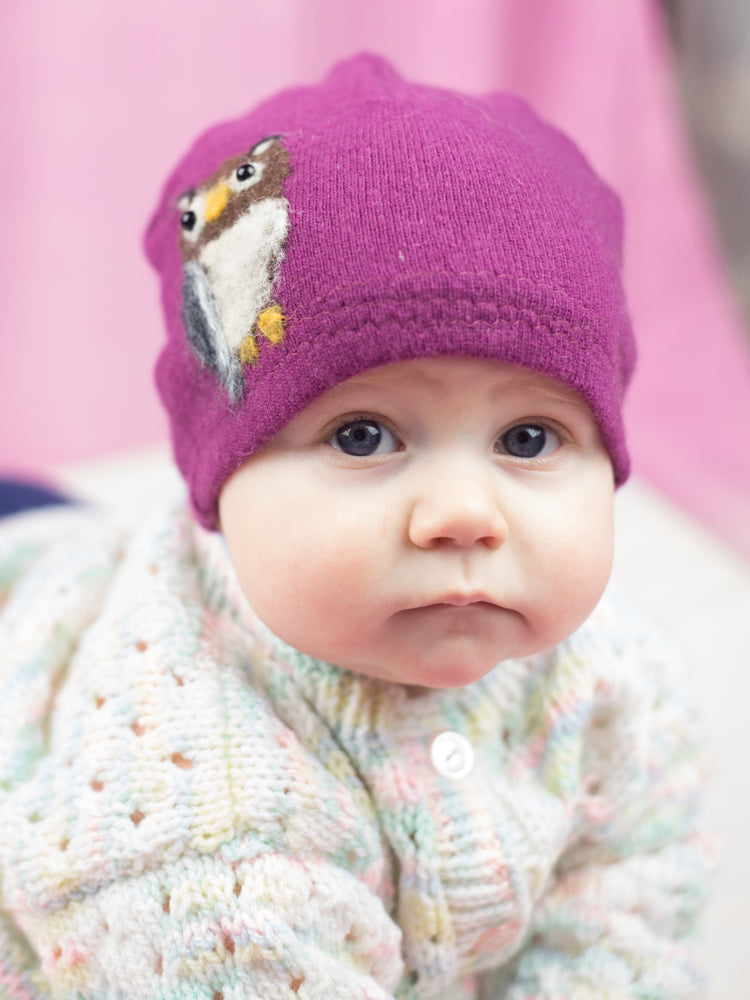 Owl Cashmere Baby Hat
