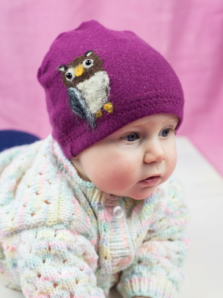 Owl Cashmere Baby Hat
