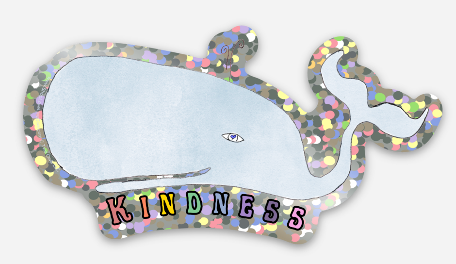 Kindness Whale Sticker