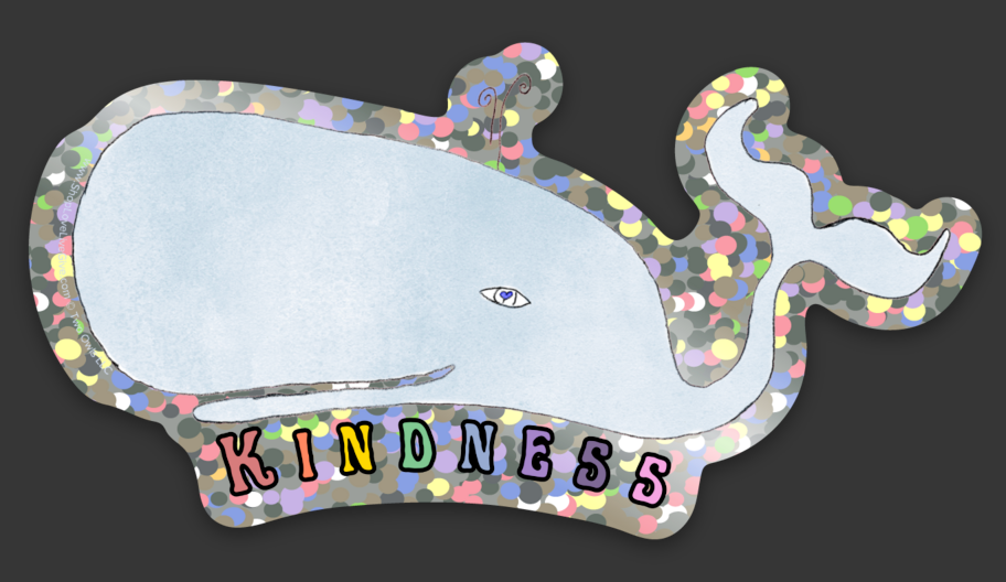 Kindness Whale Sticker
