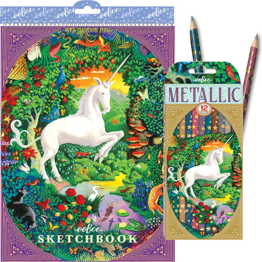 Unicorn Pencils & Sketchbook Set