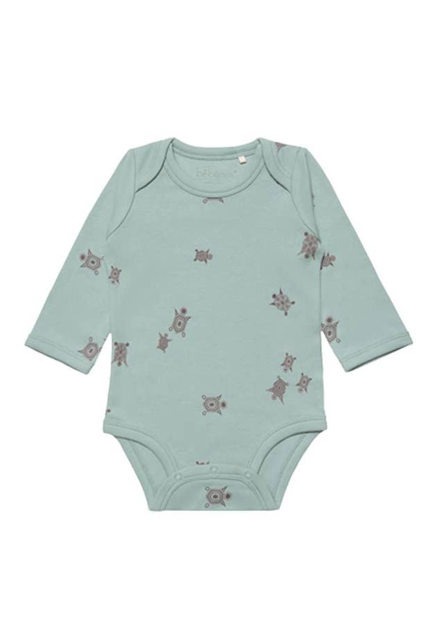 long sleeve turtle print onesie