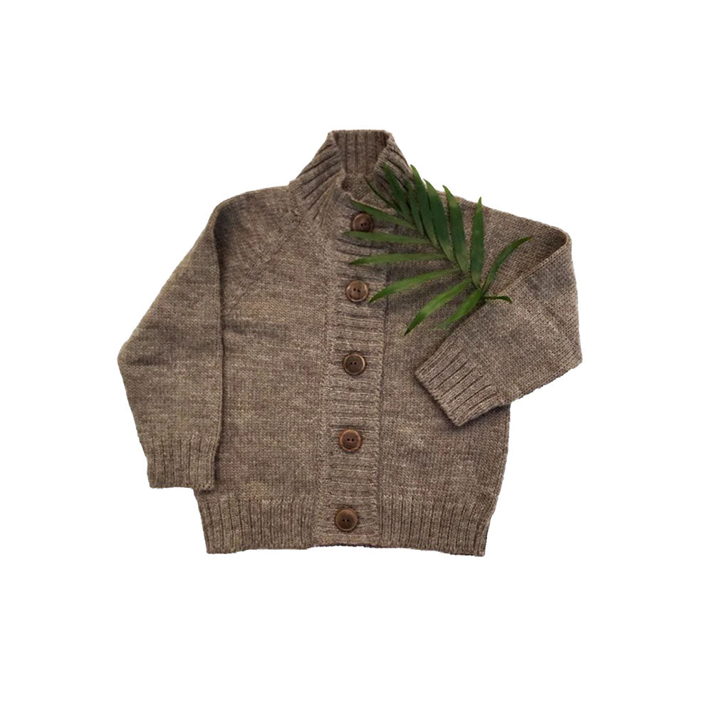 Brown Merino Wool Cardigan