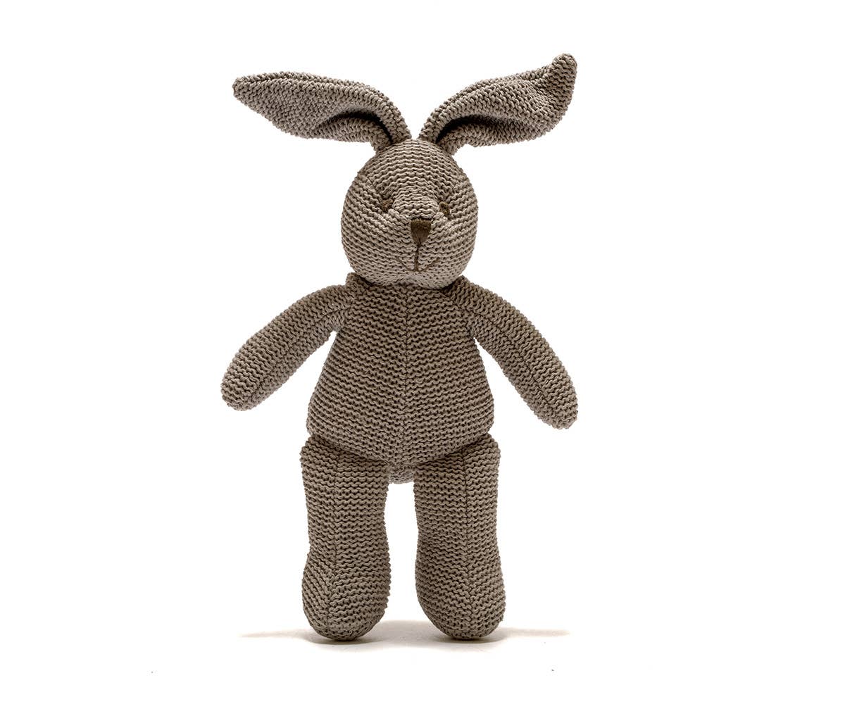 grey organic bunny rattle