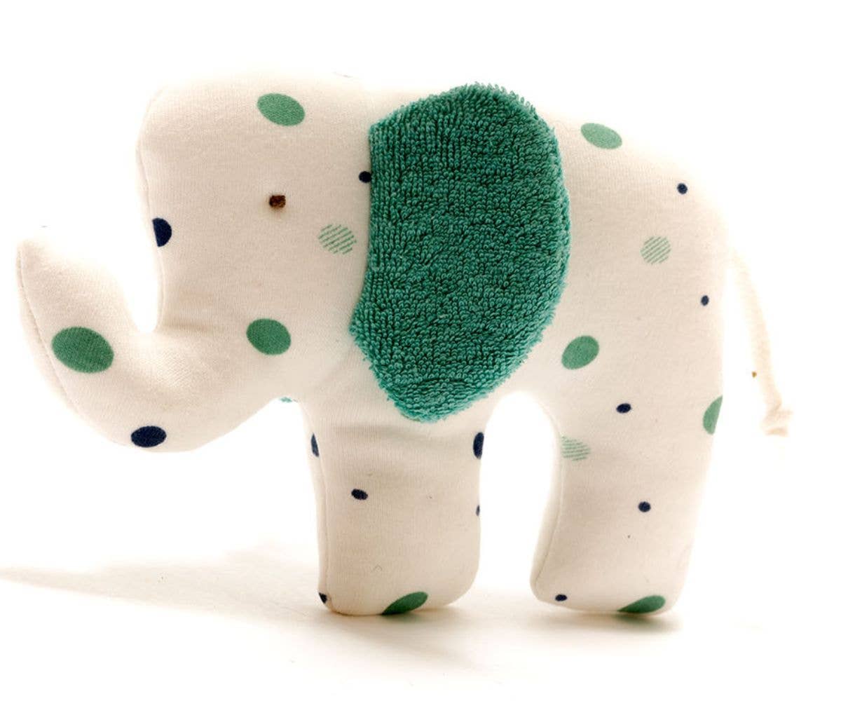 green dots organic cotton elephant toy
