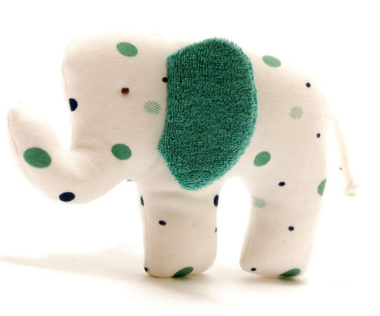 green dots organic cotton elephant toy