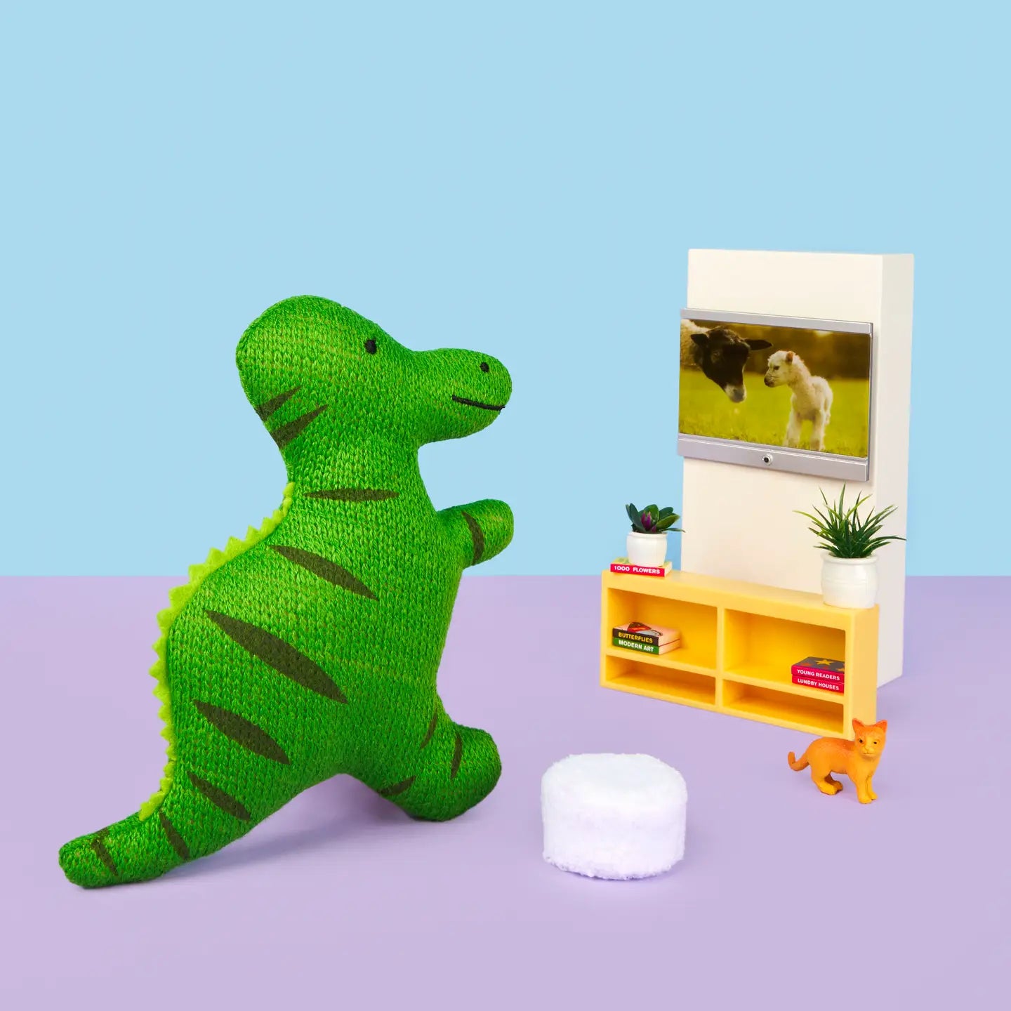 green t-rex crinkle toy