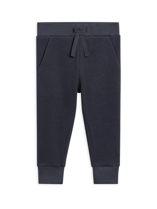 navy waffle knit joggers