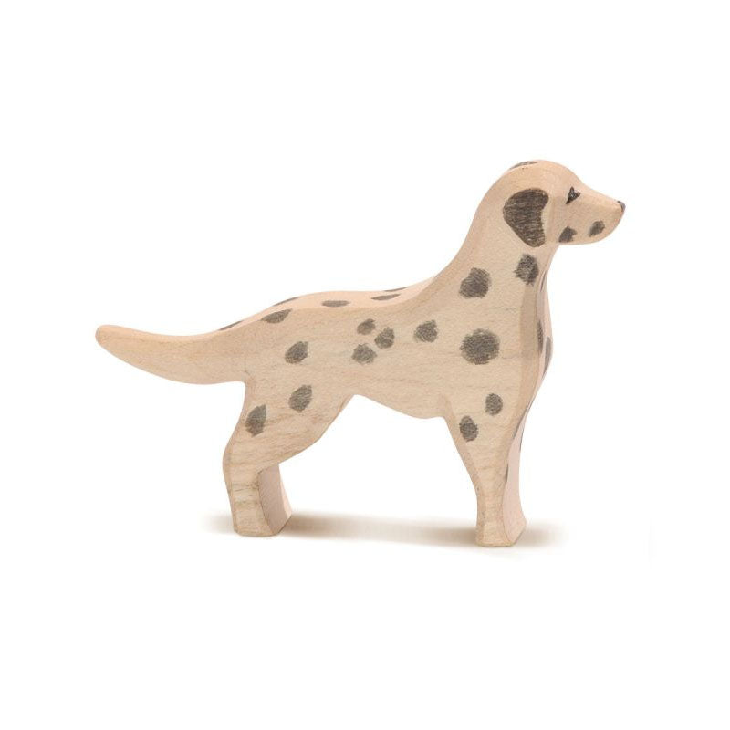 Hand cared wooden Dalmatian Dog by ostheimer on a white background