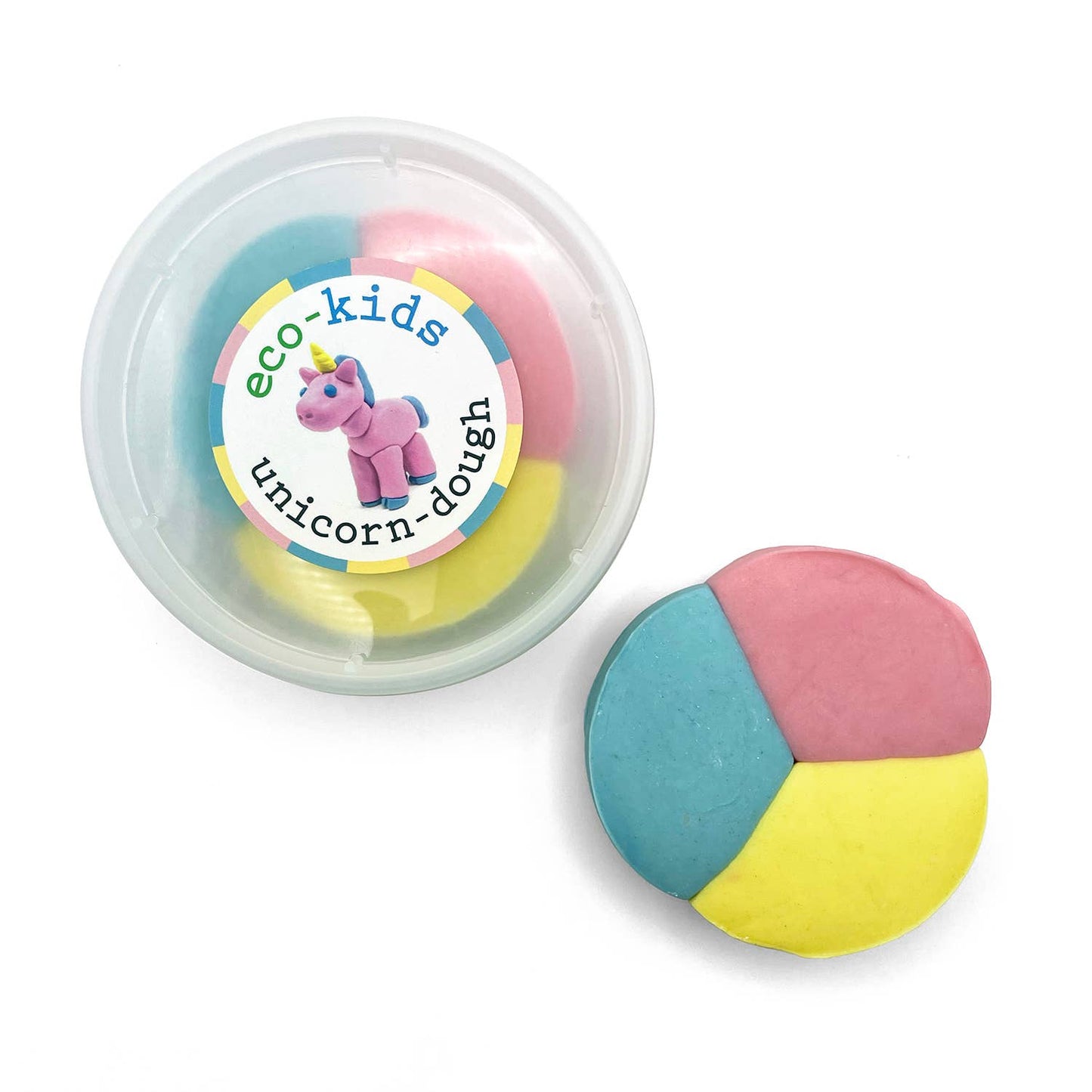 themed eco play dough in unicorn colors