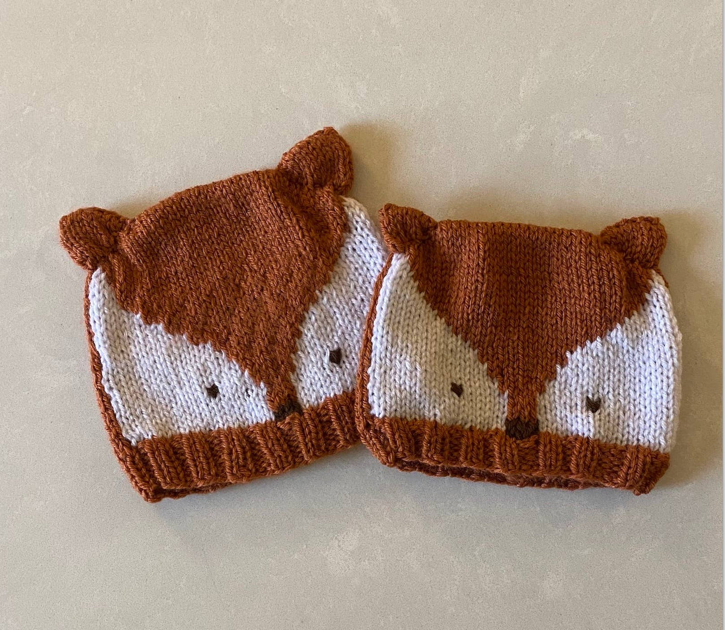 Fox Hand Knit Baby Hat