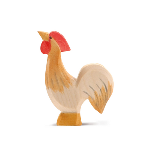 Wooden ochre rooster by Ostheimer
