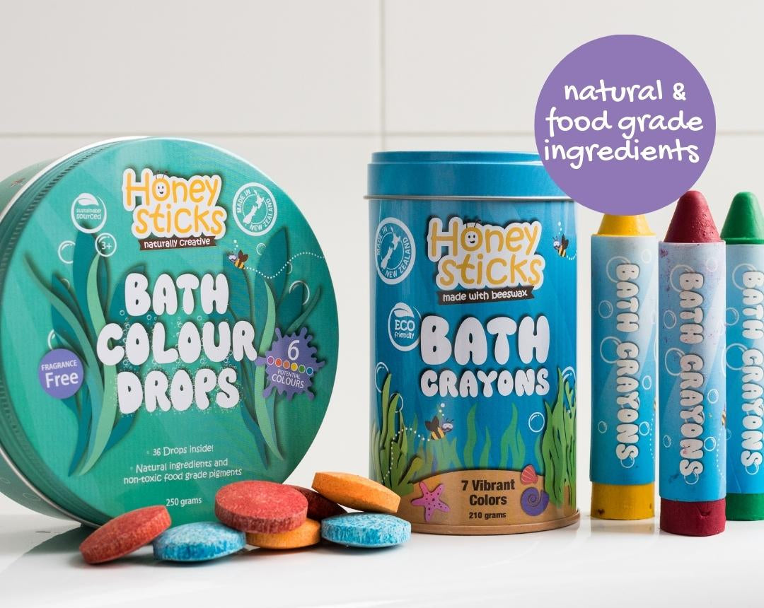 bath crayons and bath drops set