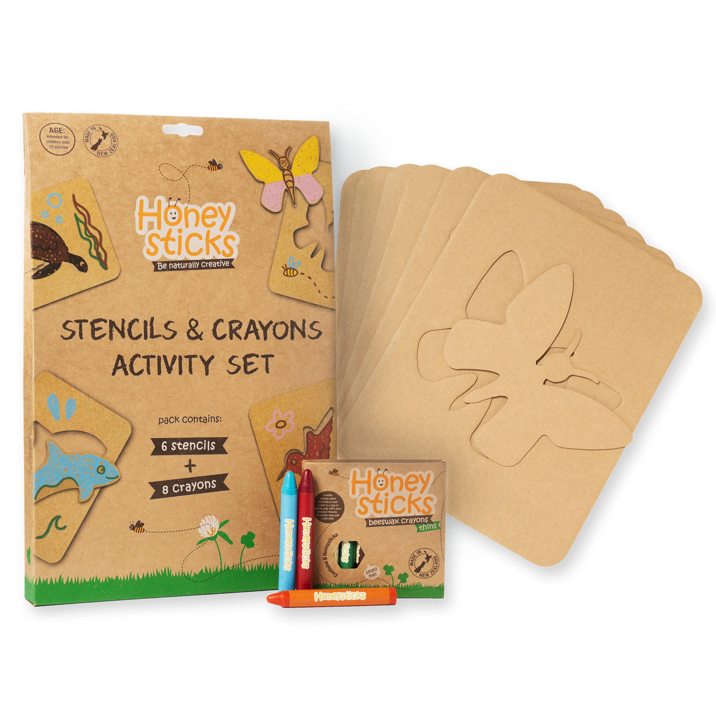 Jumbo stencils and crayons set open