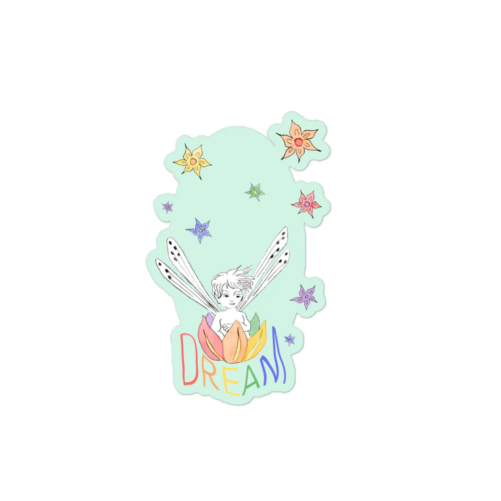 dream fairy sticker on aqua background
