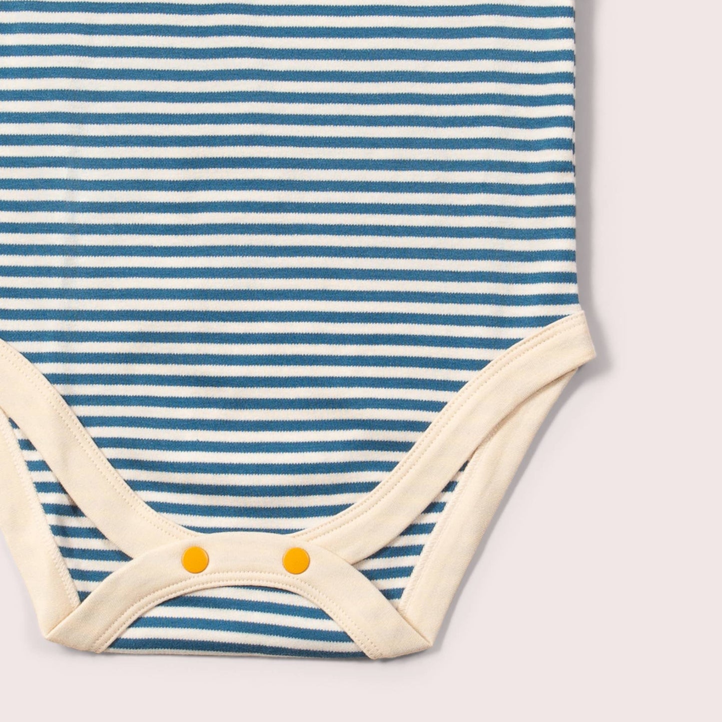 snaps detail for blue stripes organic onesie