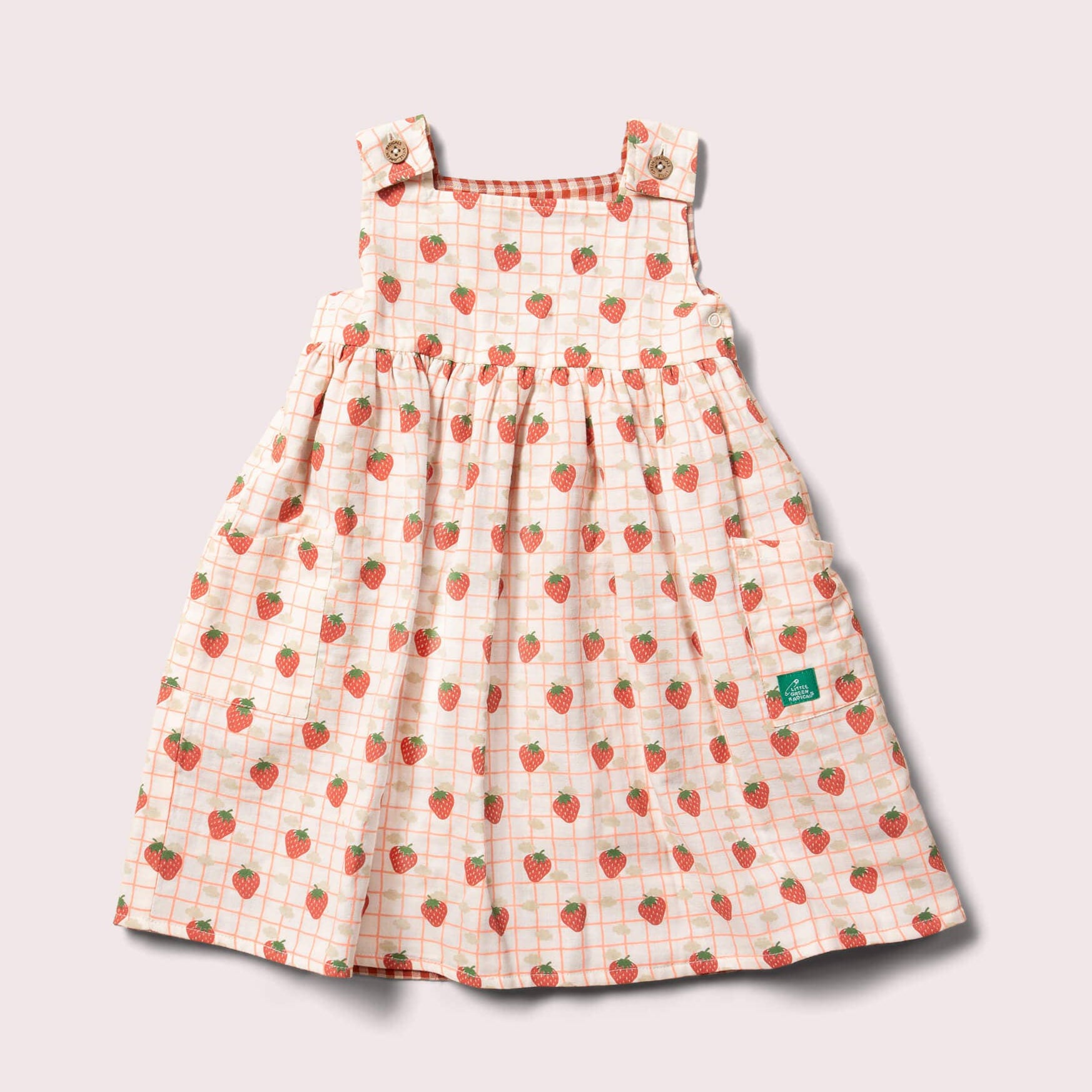 reversible strawberry pinny dress