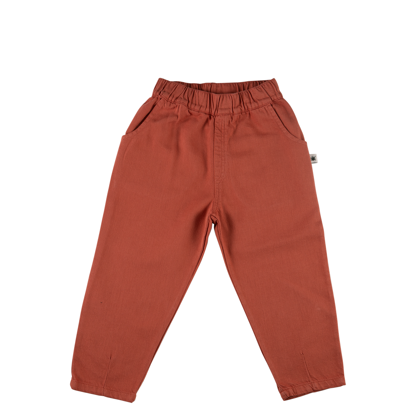 terracotta kids pants on a white background