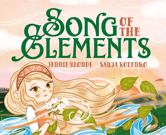 Book cover of 'Song of the Elements' featuring a person with long blonde hair and flowers, with the title and authors' names displayed.