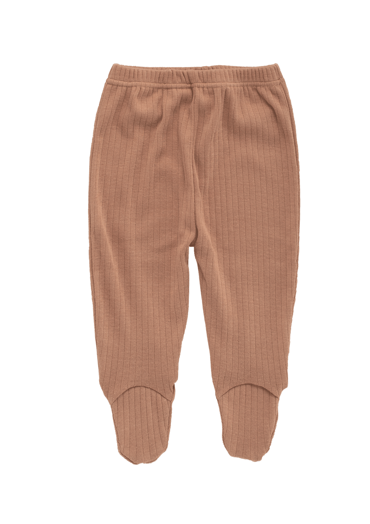 Ribbed footed leggings in sienna flat lay