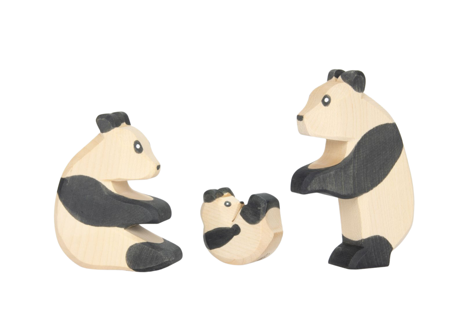 panda bear family wooden figures by Ostheimer