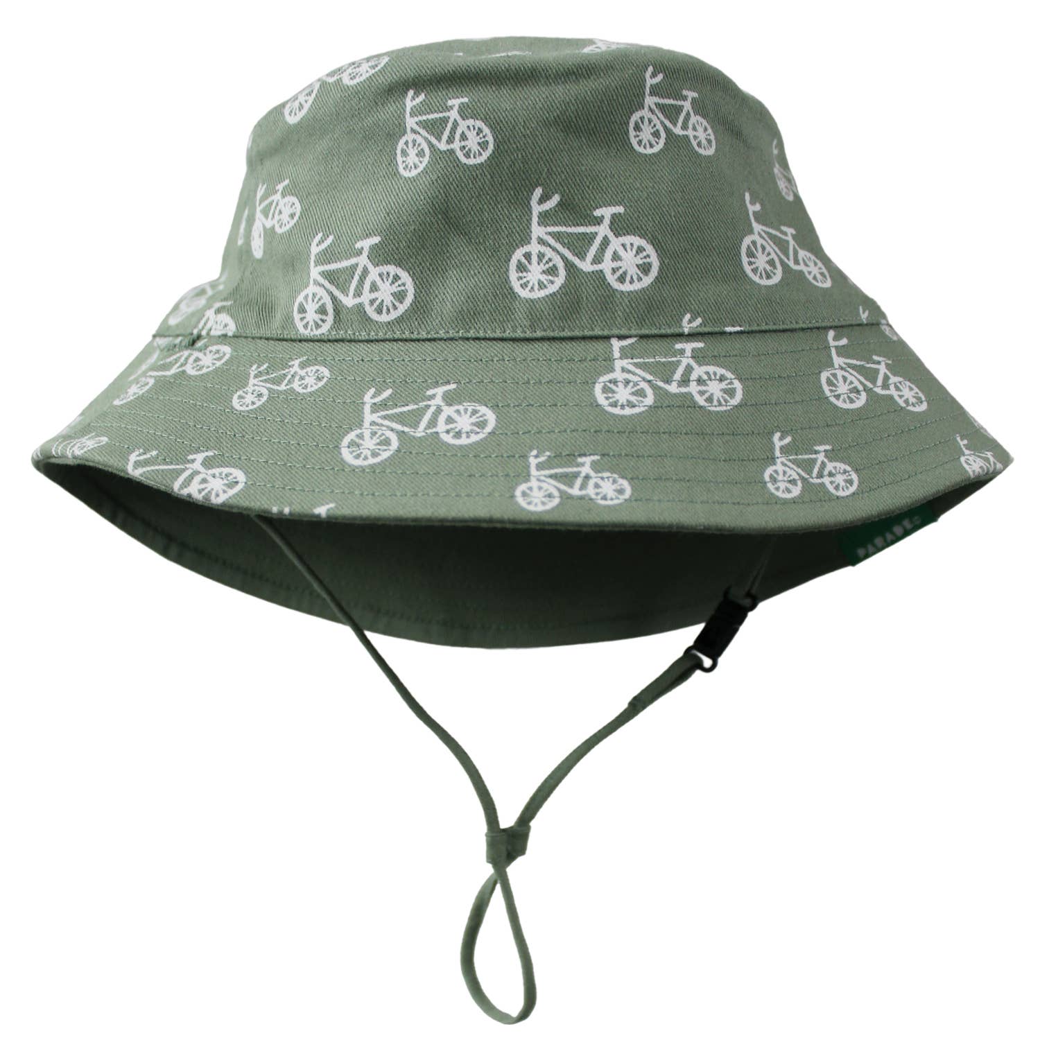 organic cotton green bikes bucket hat