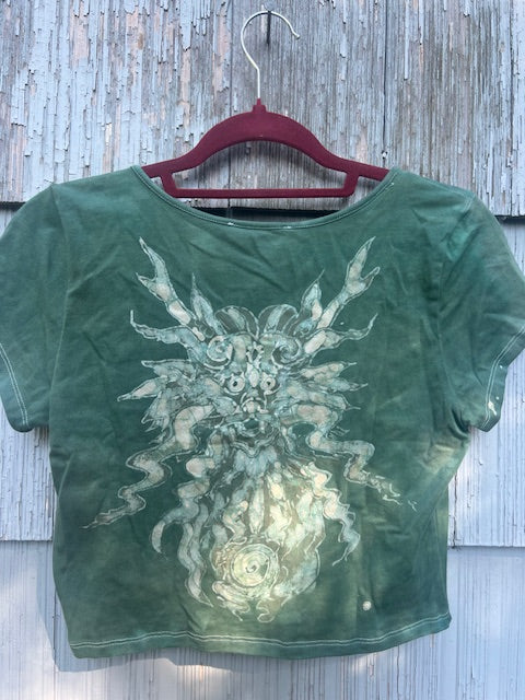 One-Of-A-Kind Hand Painted Dragon Crop Top