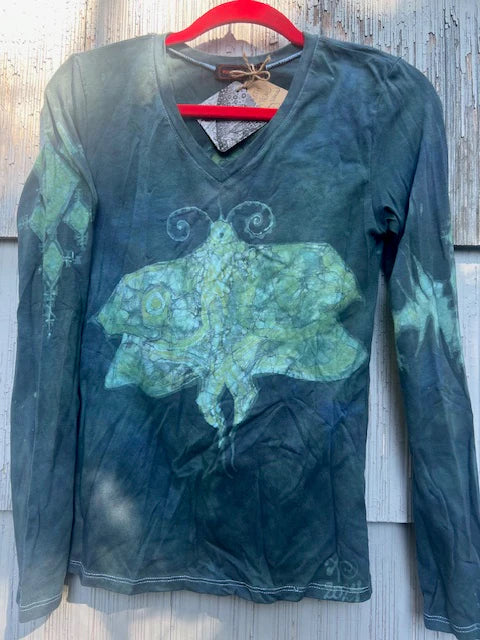 One-Of-A-Kind Hand Painted Long-Sleeve Top