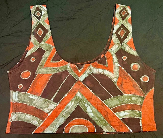 One-Of-A-Kind Hand Painted Sleeveless Crop