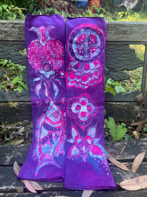 One-Of-A-Kind Hand Painted Arm Warmers