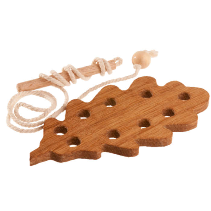 Oak leaf lacing toy