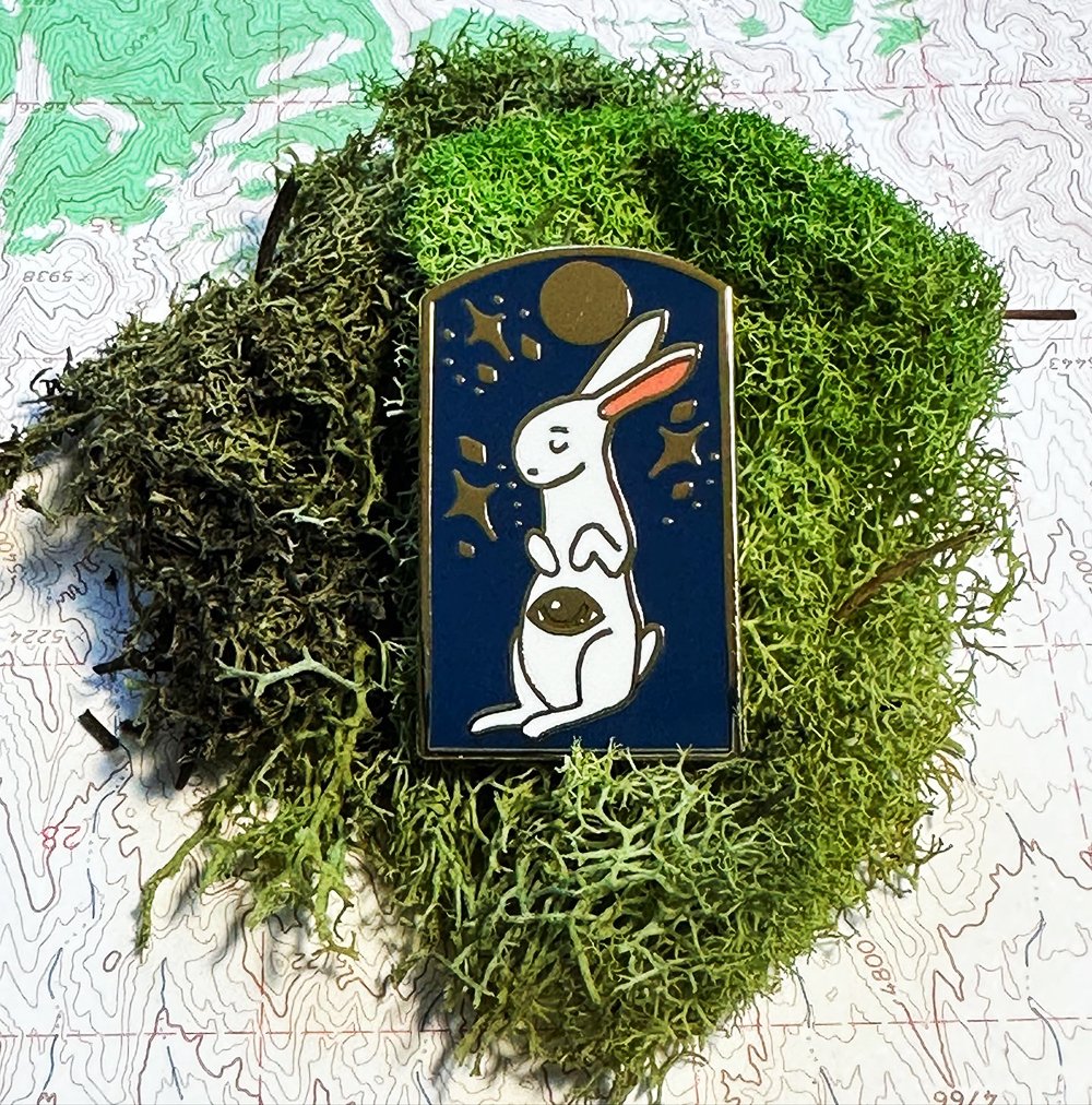 cosmic rabbit enamel pin