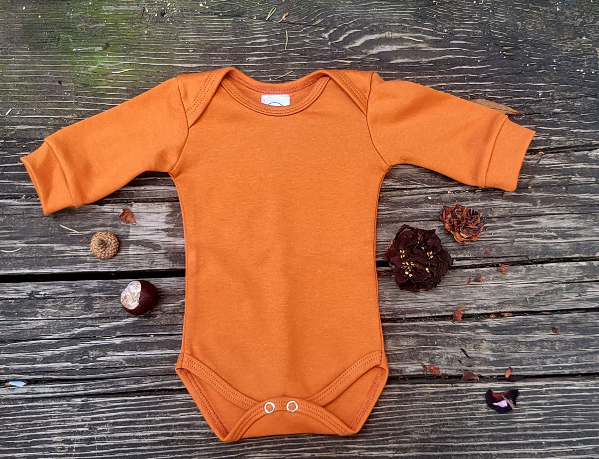 Pumpkin Long Sleeve Onesie by baby nesh