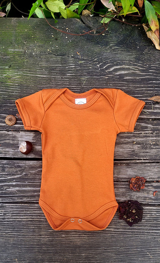 Pumpkin Short Sleeve Onesie by Baby Nesh