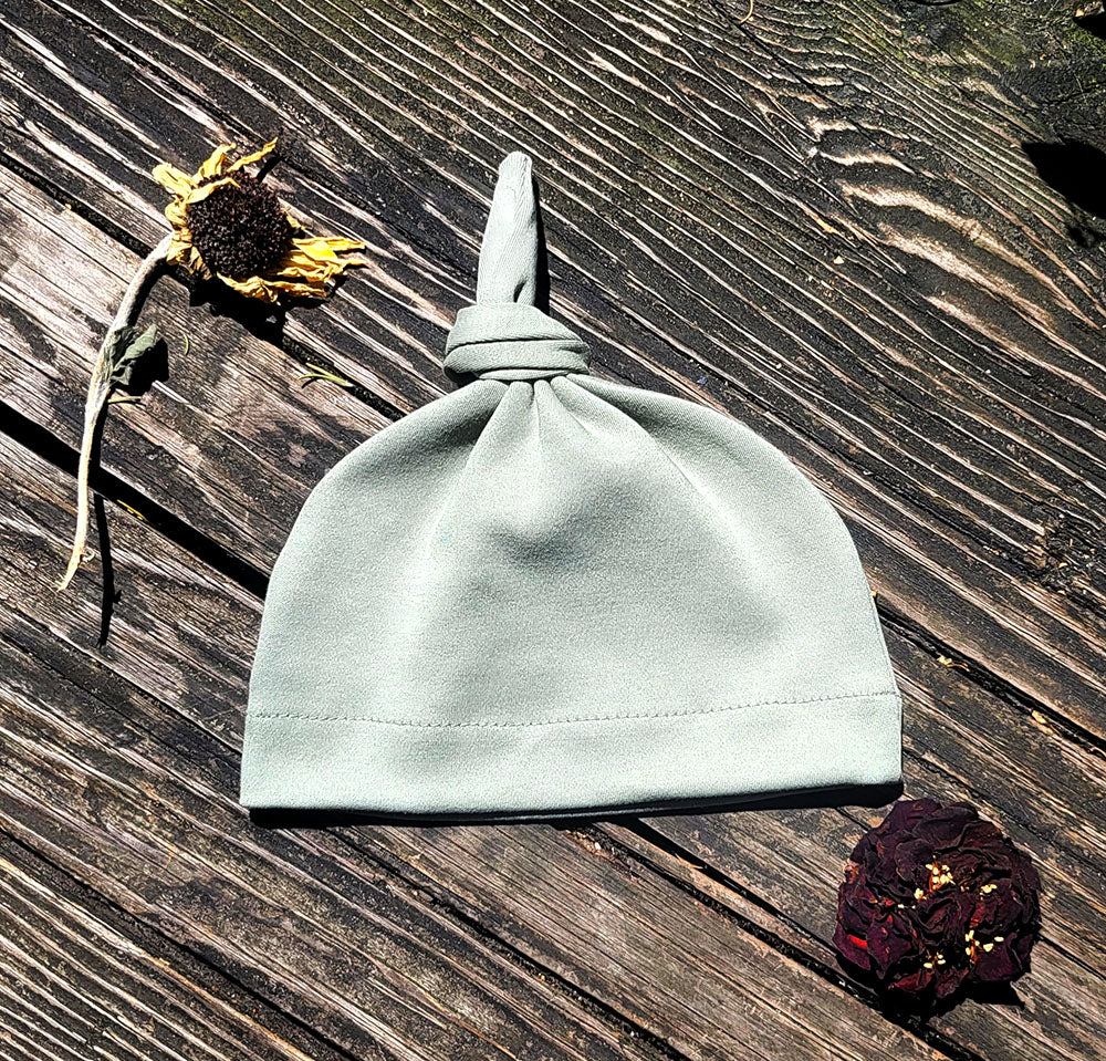 Sage Baby Knot Hat